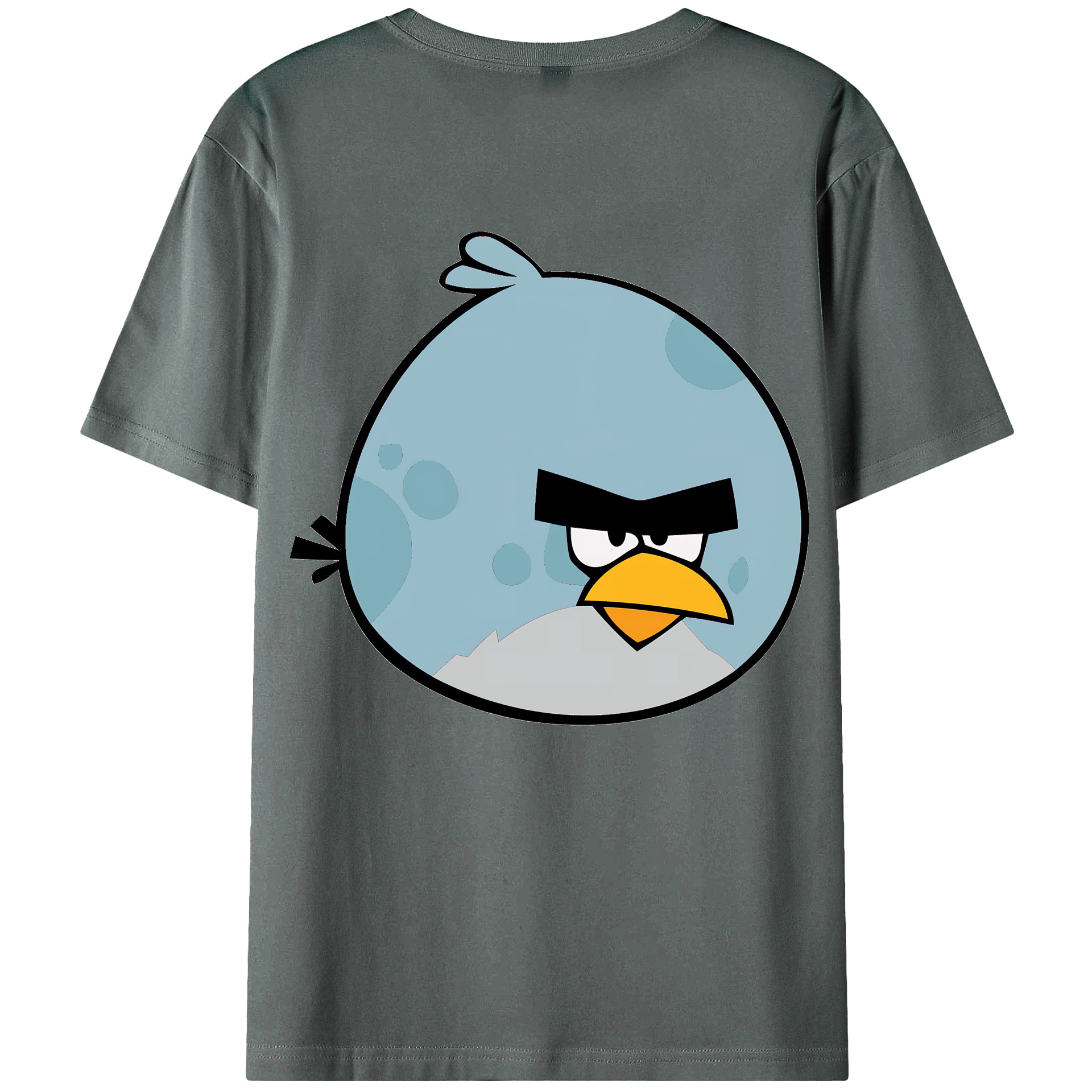 （画像用） Angry Birds アングリーバード 綿100％ メンズ半袖Tシャツ（バックプリント） 通気性